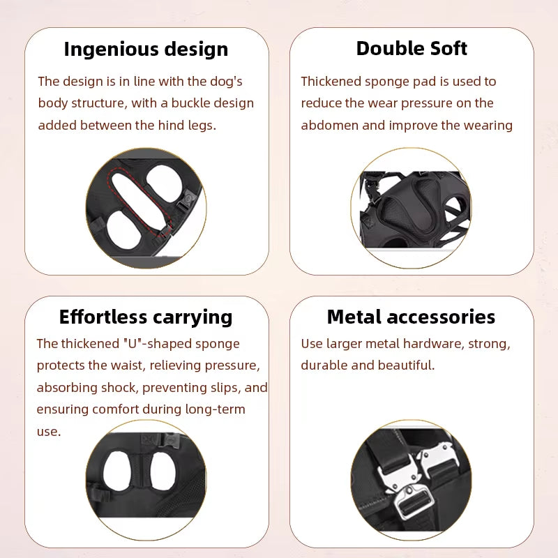 Ultimate Outdoor Dog Backpack Carrier - Comfortable, Breathable, and Spine-Safe for Hiking Adventures!