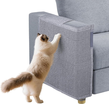Cat Scratch Sofa Protector,Cat Scratching Couch Protector with 19.7''L*23.6''W Natural Sisal Cat Scratcher Mat for Protecting Couch Sofa Chair (Dark Grey/Right Hand)