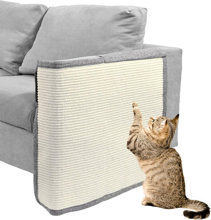 Cat Scratch Sofa Protector,Cat Scratching Couch Protector with 19.7''L*23.6''W Natural Sisal Cat Scratcher Mat for Protecting Couch Sofa Chair (Dark Grey/Right Hand)