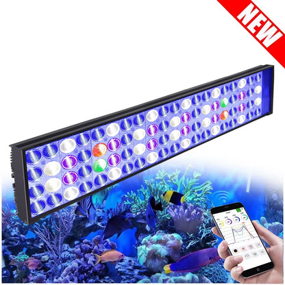 60CM -Wifi Marine Aquarium Light, Full Spectrum LED Aquarium Lamp Timer for 55-70Cm 24" Coral Reef SPS/LPS Fish Tank