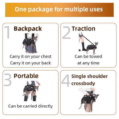 Ultimate Outdoor Dog Backpack Carrier - Comfortable, Breathable, and Spine-Safe for Hiking Adventures!