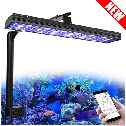 60CM -Wifi Marine Aquarium Light, Full Spectrum LED Aquarium Lamp Timer for 55-70Cm 24" Coral Reef SPS/LPS Fish Tank