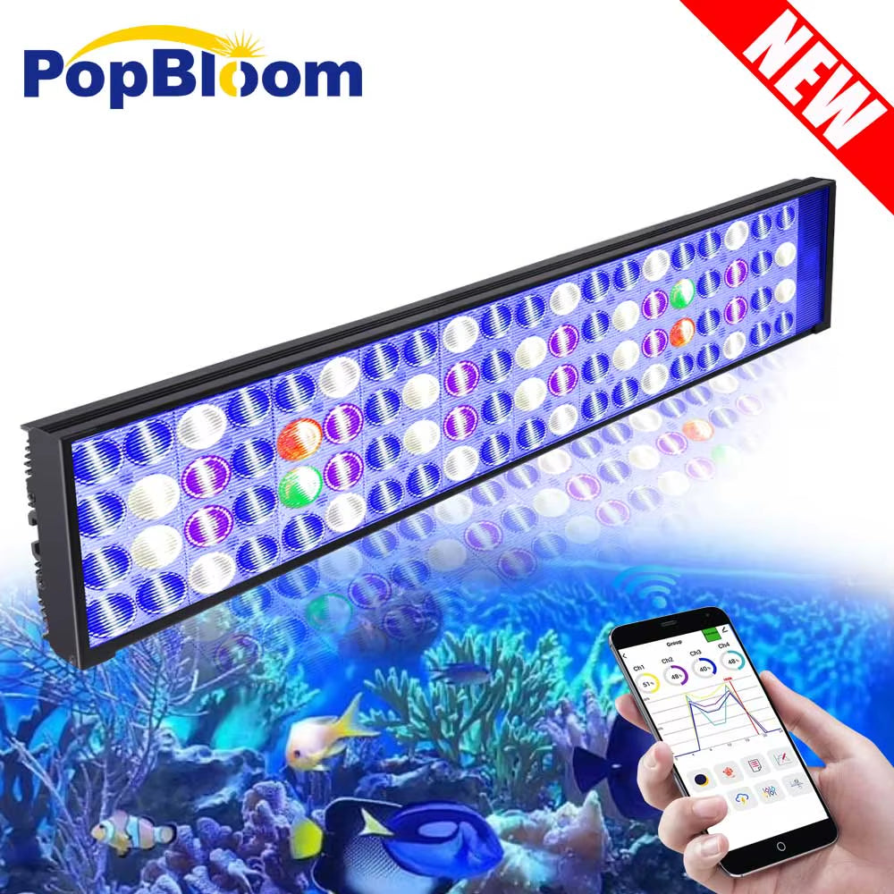 60CM -Wifi Marine Aquarium Light, Full Spectrum LED Aquarium Lamp Timer for 55-70Cm 24" Coral Reef SPS/LPS Fish Tank