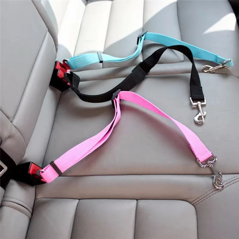 Adjustable Pet Car Seat Belt & Harness - Safe Travel Solution for Dogs and Cats
