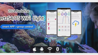 60CM -Wifi Marine Aquarium Light, Full Spectrum LED Aquarium Lamp Timer for 55-70Cm 24" Coral Reef SPS/LPS Fish Tank